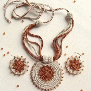basic handmade necklace & earrings set 2