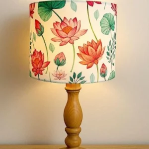 custom hand painted fabric table & floor lamp 3
