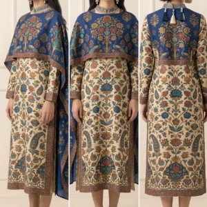 custom printed 3 piece shawl suit