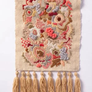 felted crochet macramé wall hanging 2