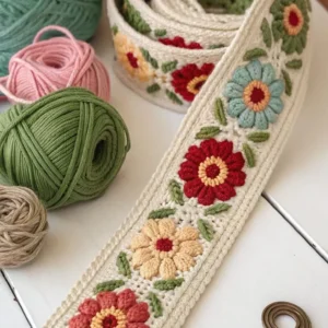 floral embroidered belt