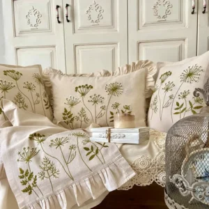 hand embroidered traditional throw pillow set 2