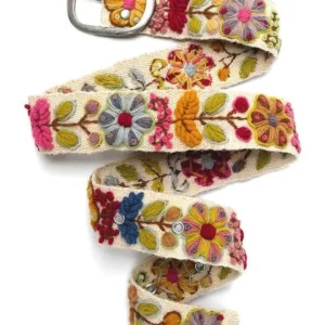 hand felted floral artisan belt