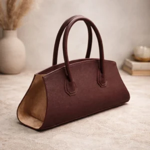trapezoid structured handbag